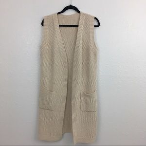 Long Sweater Vest Cardigan Duster Medium knit